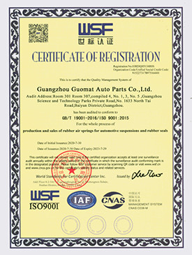 चीन Guangzhou Guomat Air Spring Co., Ltd. प्रमाणपत्र