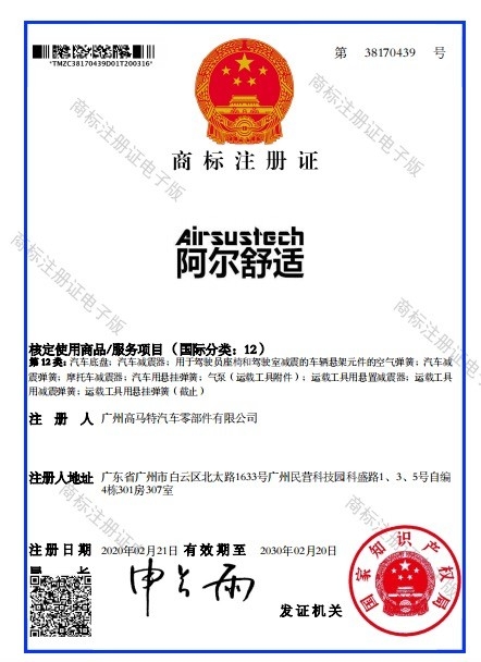 चीन Guangzhou Guomat Air Spring Co., Ltd. प्रमाणपत्र